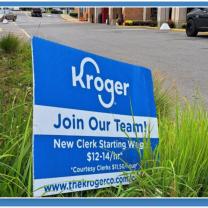 Kroger sign and union sign