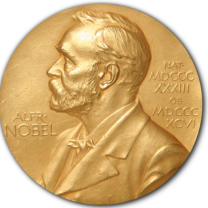 Coin with Alfred Nobel on it